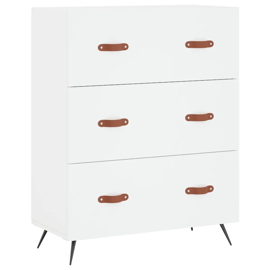Buffet haut Blanc 69,5x34x180 cm Bois d'ingénierie - 7