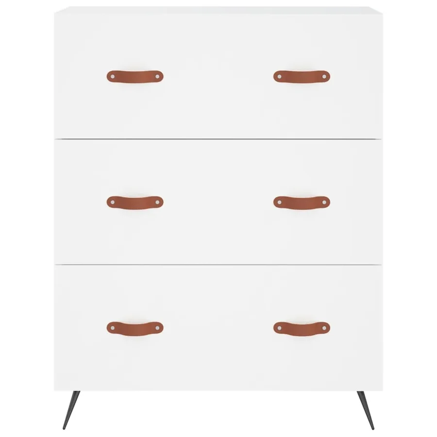Buffet haut Blanc 69,5x34x180 cm Bois d'ingénierie - 8