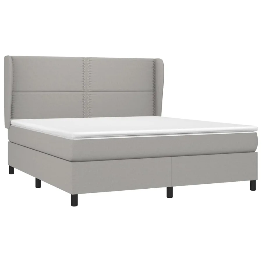 Sommier à lattes de lit avec matelas Gris clair 180x200cm Tissu - 3