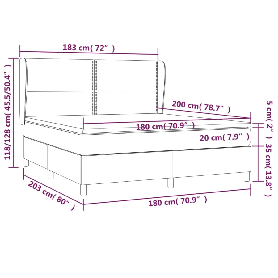 Sommier à lattes de lit avec matelas Gris clair 180x200cm Tissu - 7