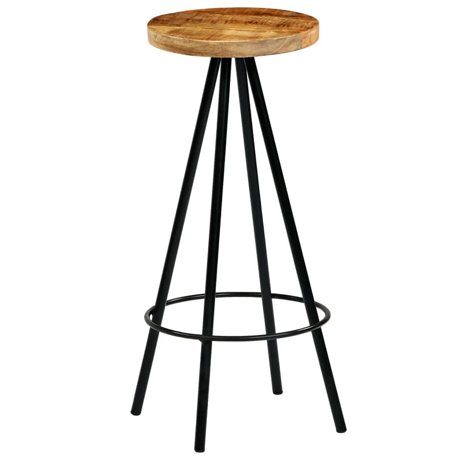 Chaises de bar lot de 2 bois de manguier solide - 10