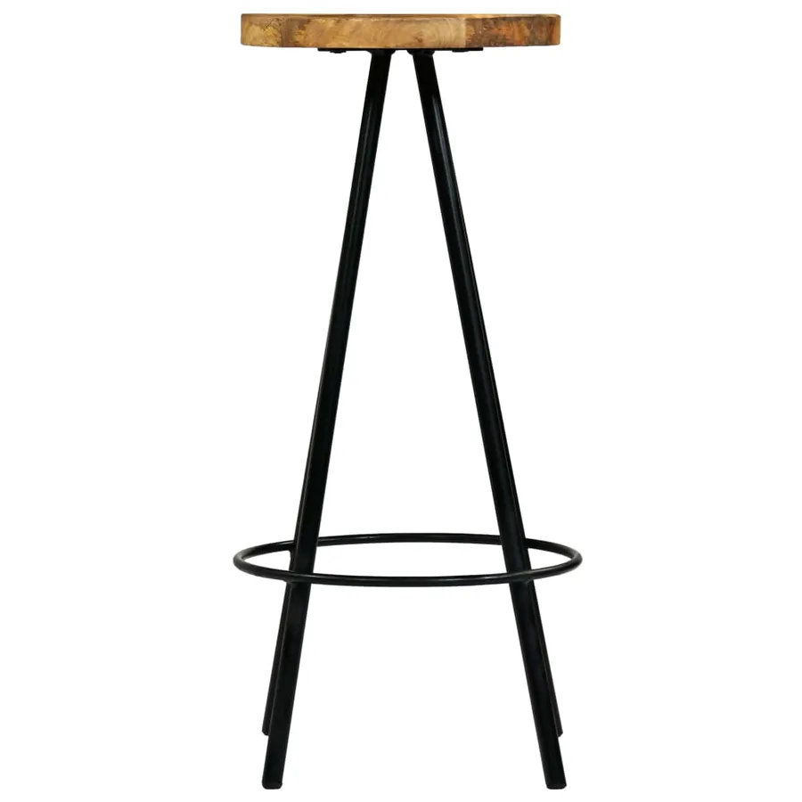 Chaises de bar lot de 2 bois de manguier solide - 3