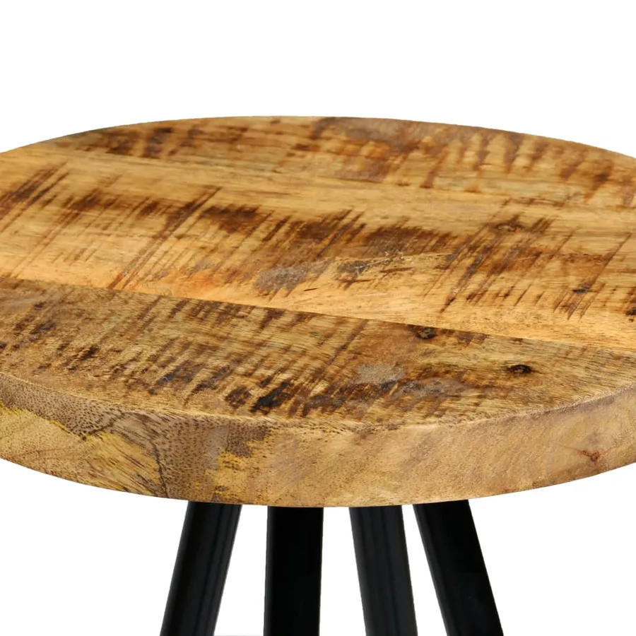 Chaises de bar lot de 2 bois de manguier solide - 5