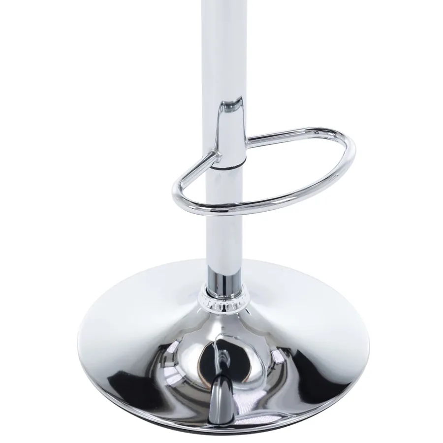 Tabourets de bar lot de 2 crème similicuir et bois courbé - 9