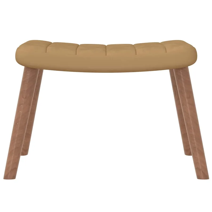Chaise à bascule avec repose-pied Marron Velours - 5