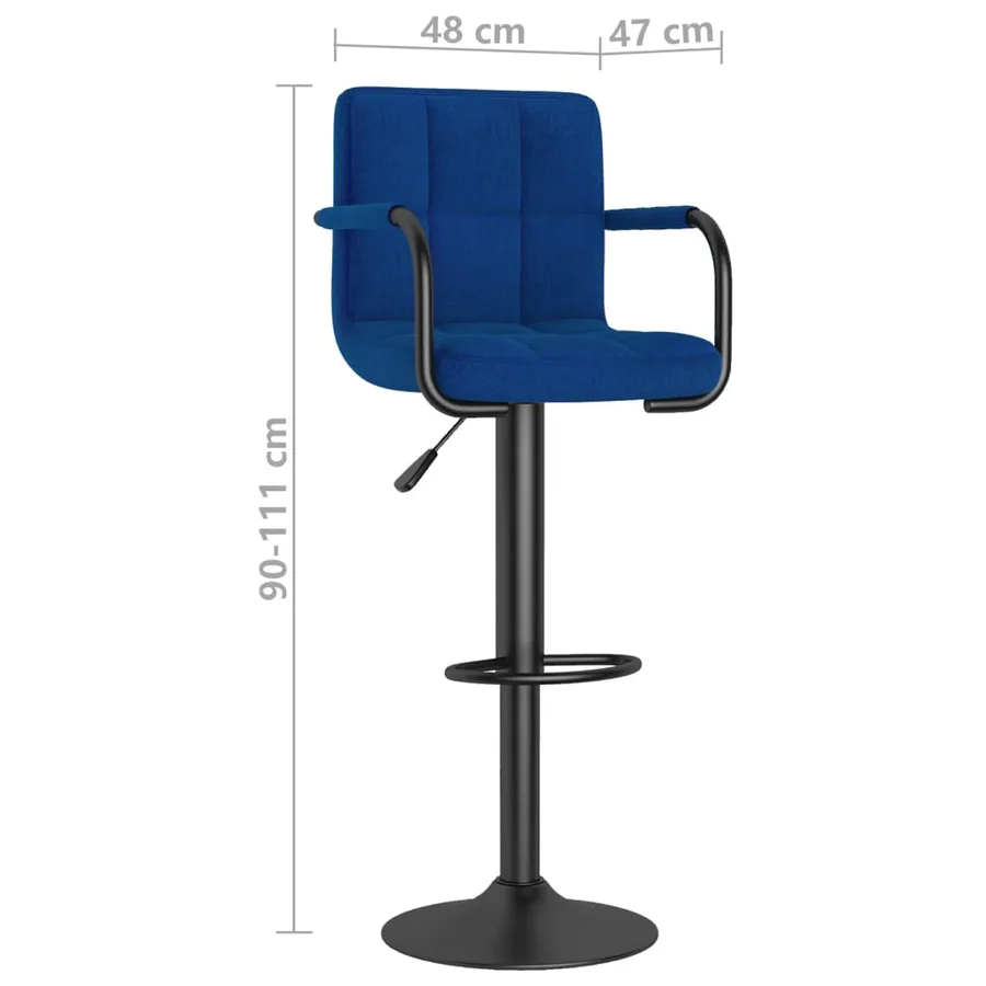 Tabourets de bar lot de 2 bleu tissu - 10