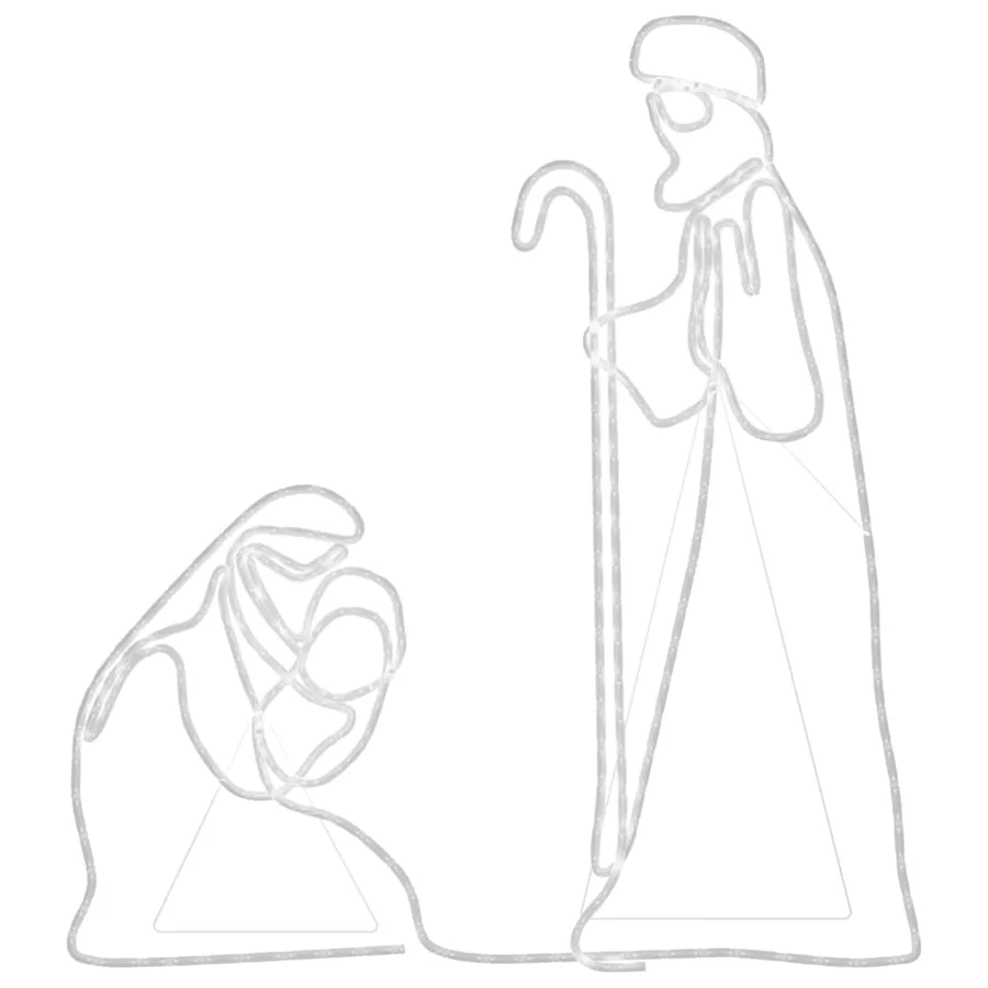 Figurine de Noël Marie et Joseph avec 264 LED 40x55 et 38x100cm - 5