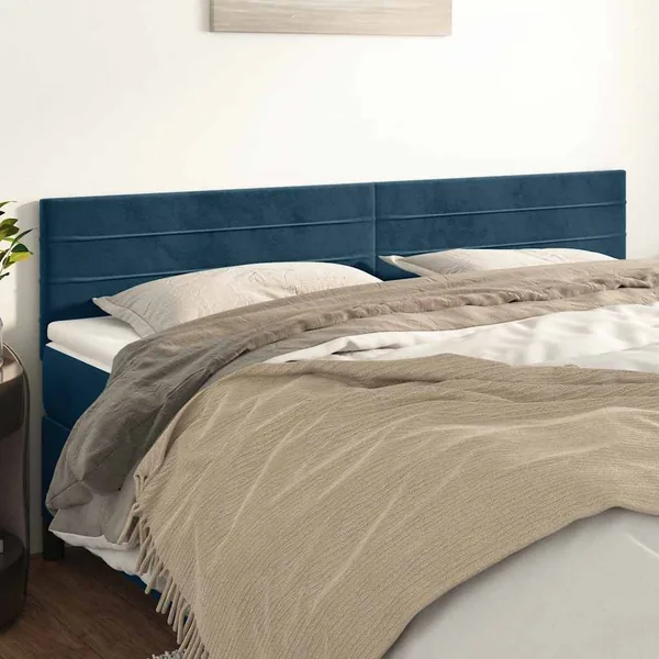 Têtes de lit Bleu foncé 180 x 5 x 78/88 cm Velours