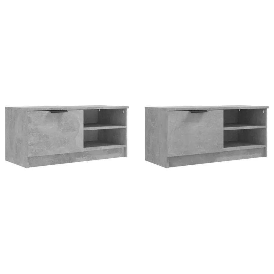 Meubles TV 2 pcs Gris béton 80x35x36,5 cm Bois d'ingénierie - 4