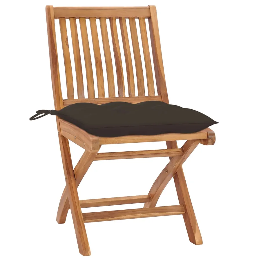 Chaises pliables de jardin avec coussins lot de 6 Bois de teck - 3