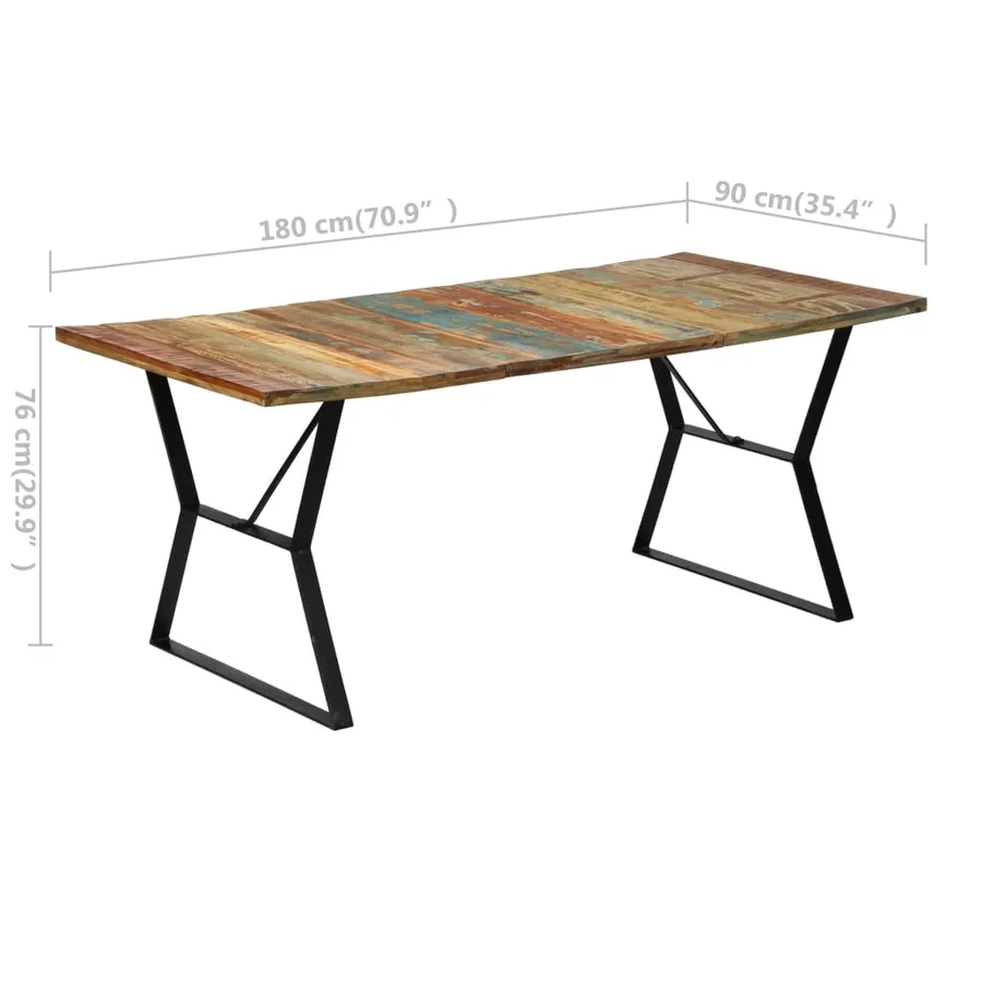 Table de salle à manger 180x90x76cm Bois de récupération solide - 6