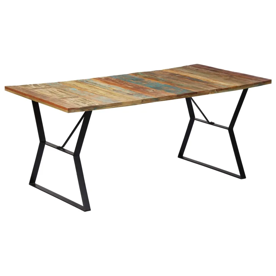 Table de salle à manger 180x90x76cm Bois de récupération solide - 7