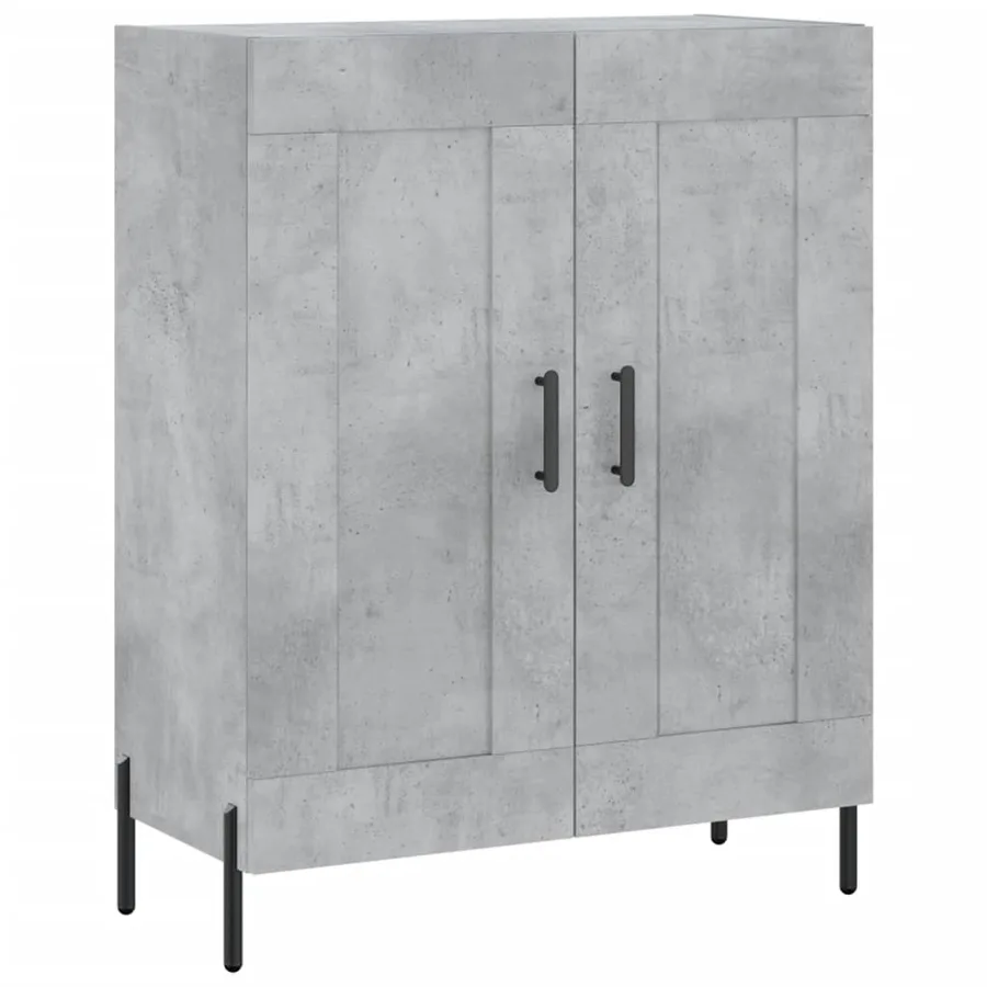 Buffet haut Gris béton 69,5x34x180 cm Bois d'ingénierie - 7