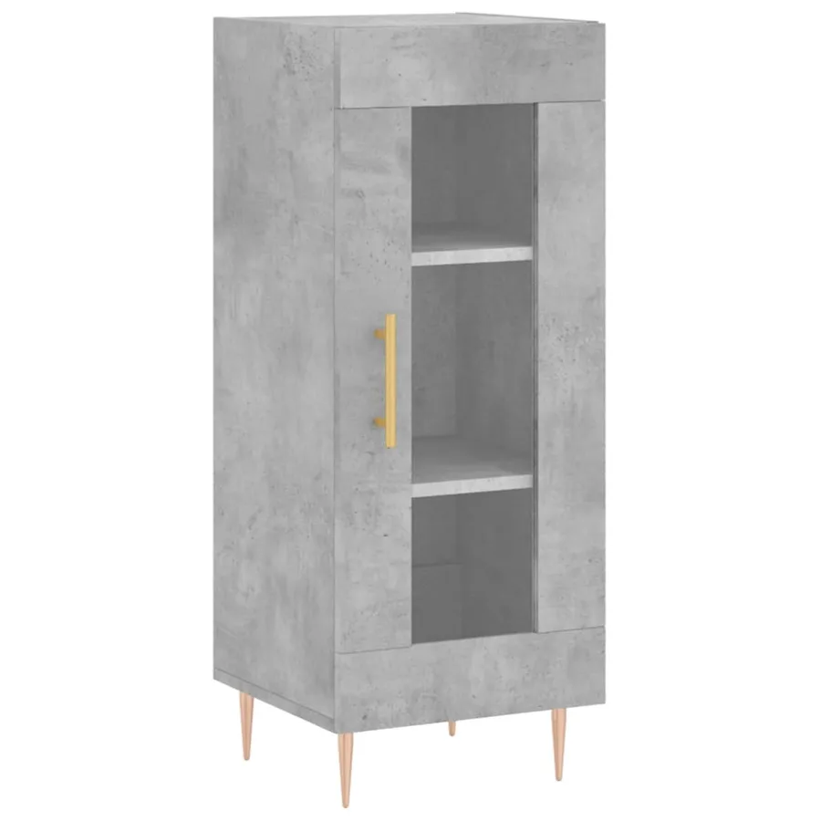 Buffet haut Gris béton 34,5x34x180 cm Bois d'ingénierie - 5