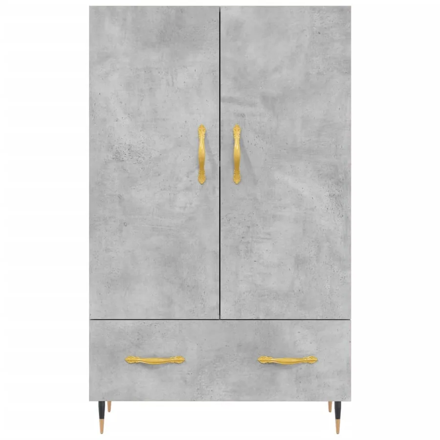 Buffet haut gris béton 69,5x31x115 cm bois d'ingénierie - 6