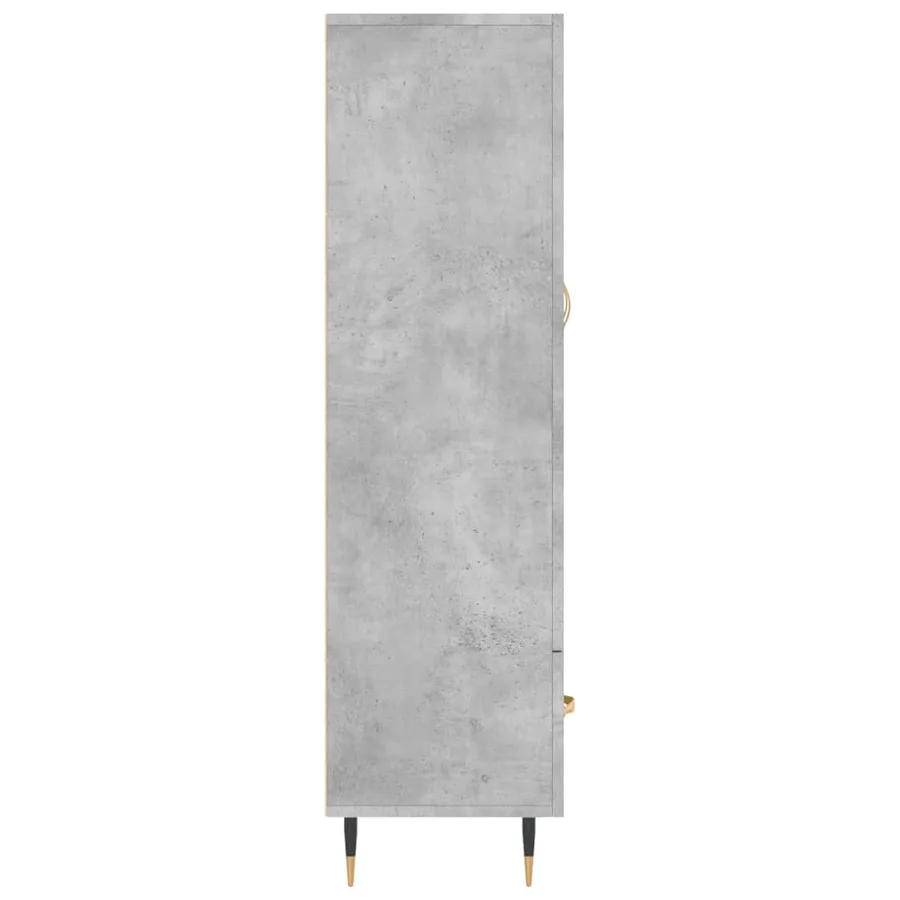 Buffet haut gris béton 69,5x31x115 cm bois d'ingénierie - 7