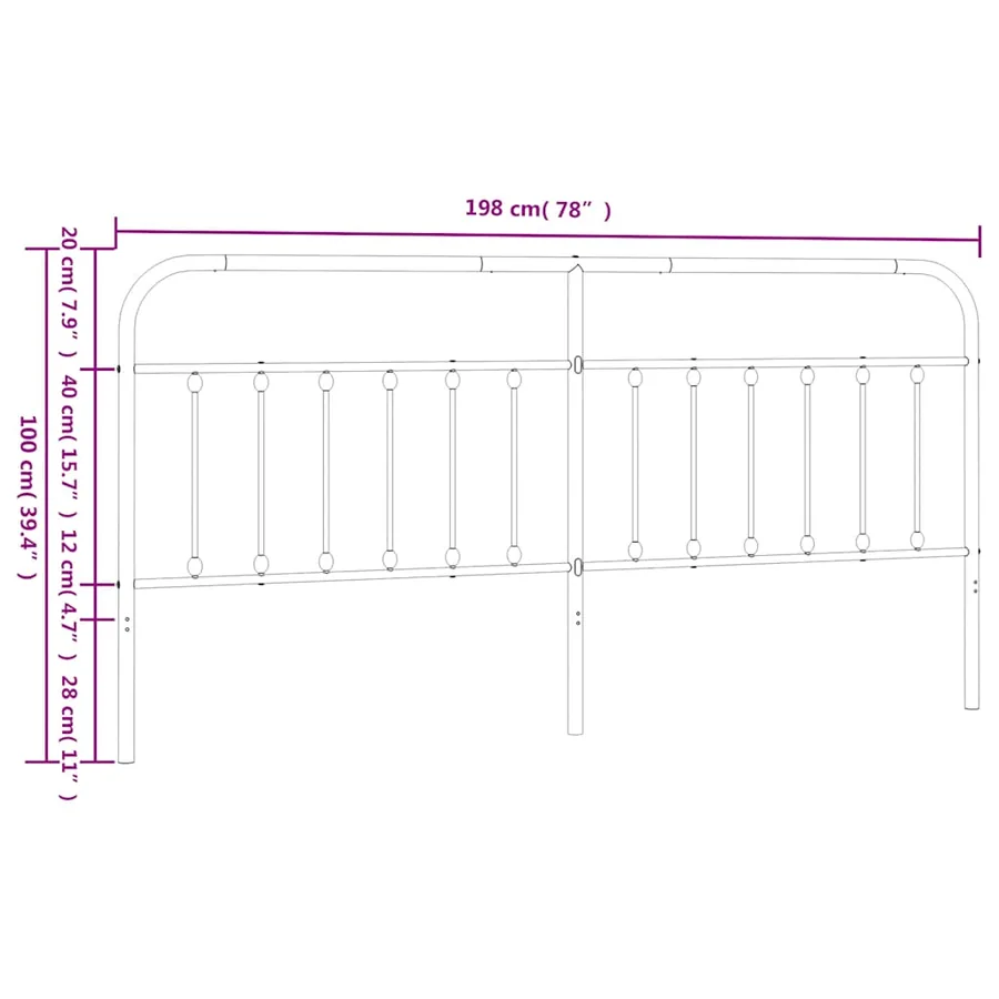 Tête de lit de remplacement métal blanc 193 cm - 7