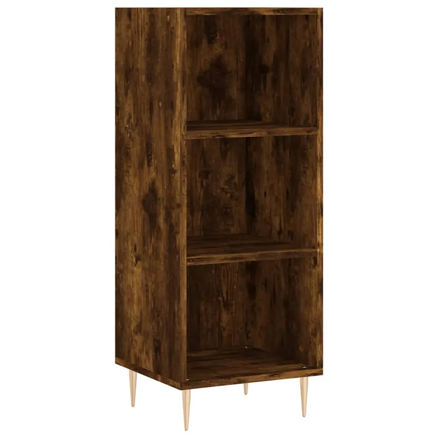 Buffet haut Chêne fumé 34,5x34x180 cm Bois d'ingénierie - 5