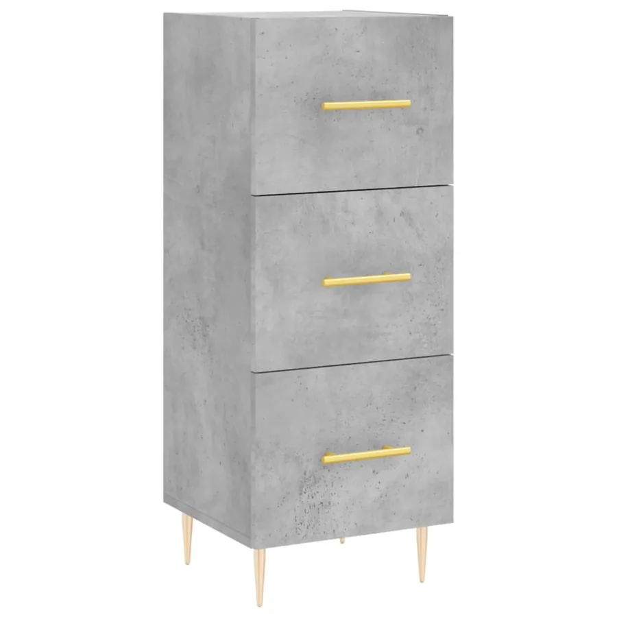 Buffet haut Gris béton 34,5x34x180 cm Bois d'ingénierie - 5