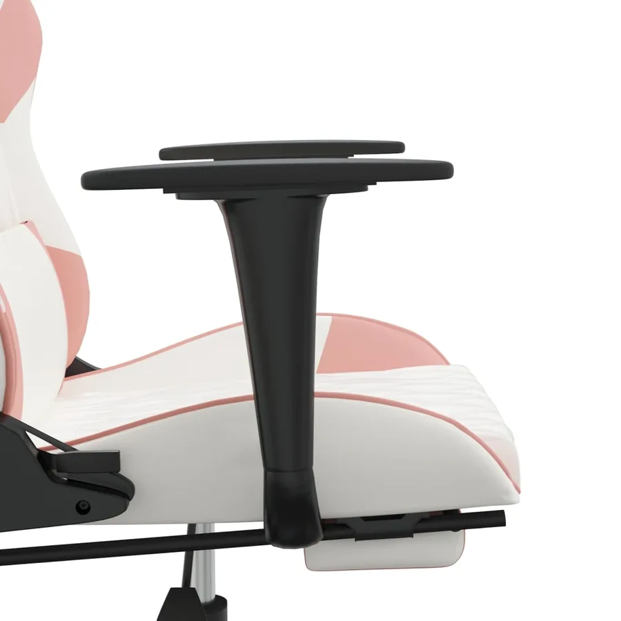 Chaise de jeu avec repose-pied Blanc et rose Similicuir - 10