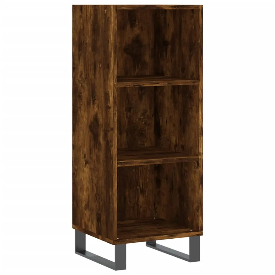 Buffet haut Chêne fumé 34,5x34x180 cm Bois d'ingénierie - 7