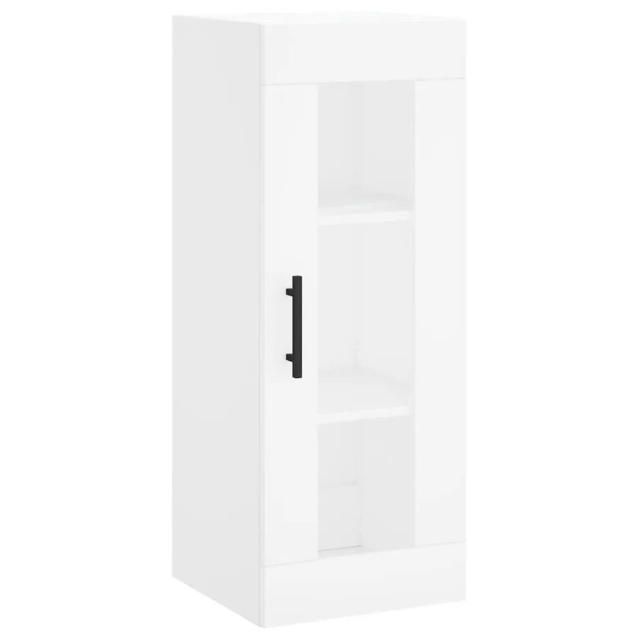 Buffet haut Blanc 34,5x34x180 cm Bois d'ingénierie - 7