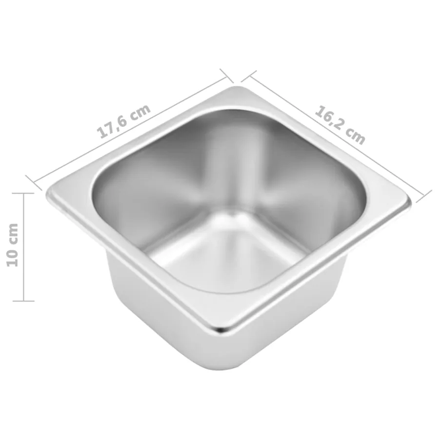 Récipient Gastronorm avec 4 bacs GN 1/6 Acier inoxydable - 10