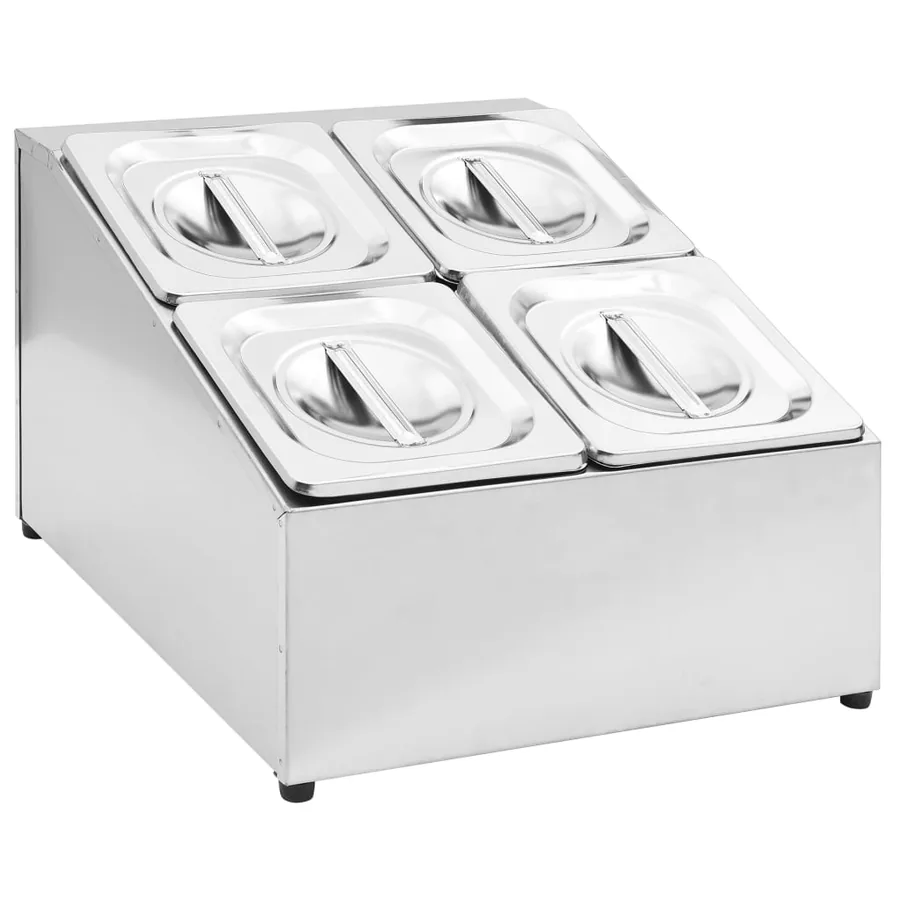 Récipient Gastronorm avec 4 bacs GN 1/6 Acier inoxydable - 2