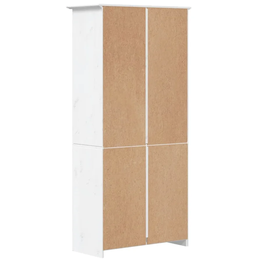 Bibliothèque BODO blanc 82x40x173 cm bois pin massif 5 niveaux - 5