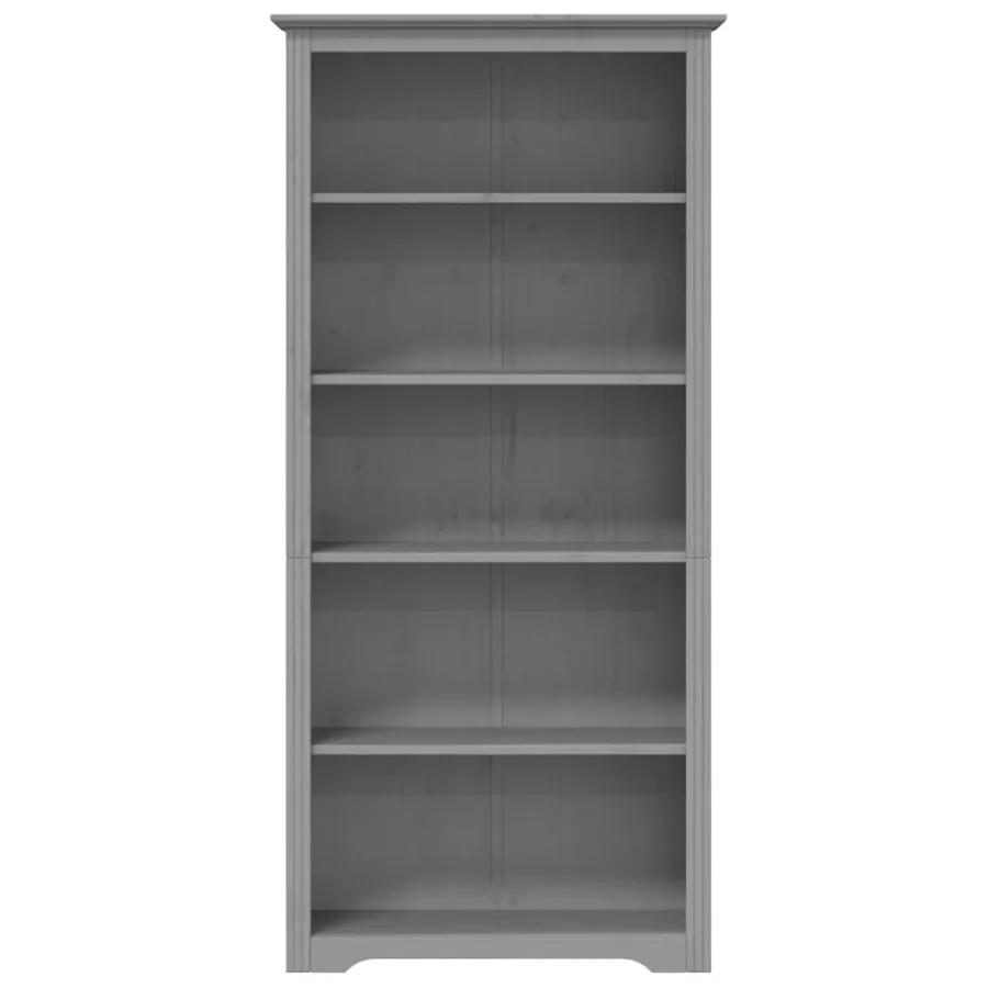 Bibliothèque BODO gris 82x40x173 cm bois pin massif 5 niveaux - 3