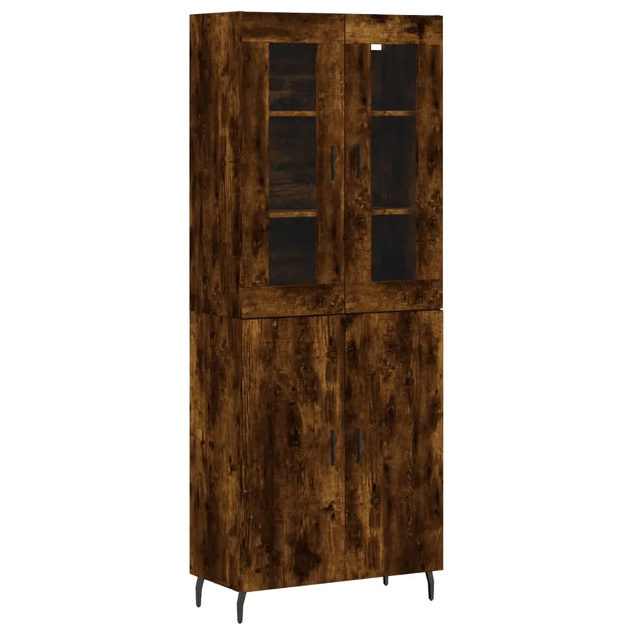 Buffet haut Chêne fumé 69,5x34x180 cm Bois d'ingénierie - 2