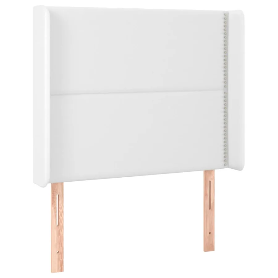 Tête de lit avec oreilles Blanc 103x16x118/128 cm Similicuir - 2