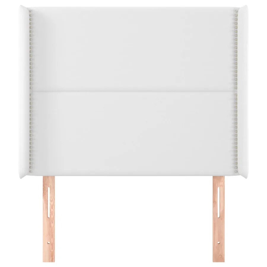 Tête de lit avec oreilles Blanc 103x16x118/128 cm Similicuir - 3