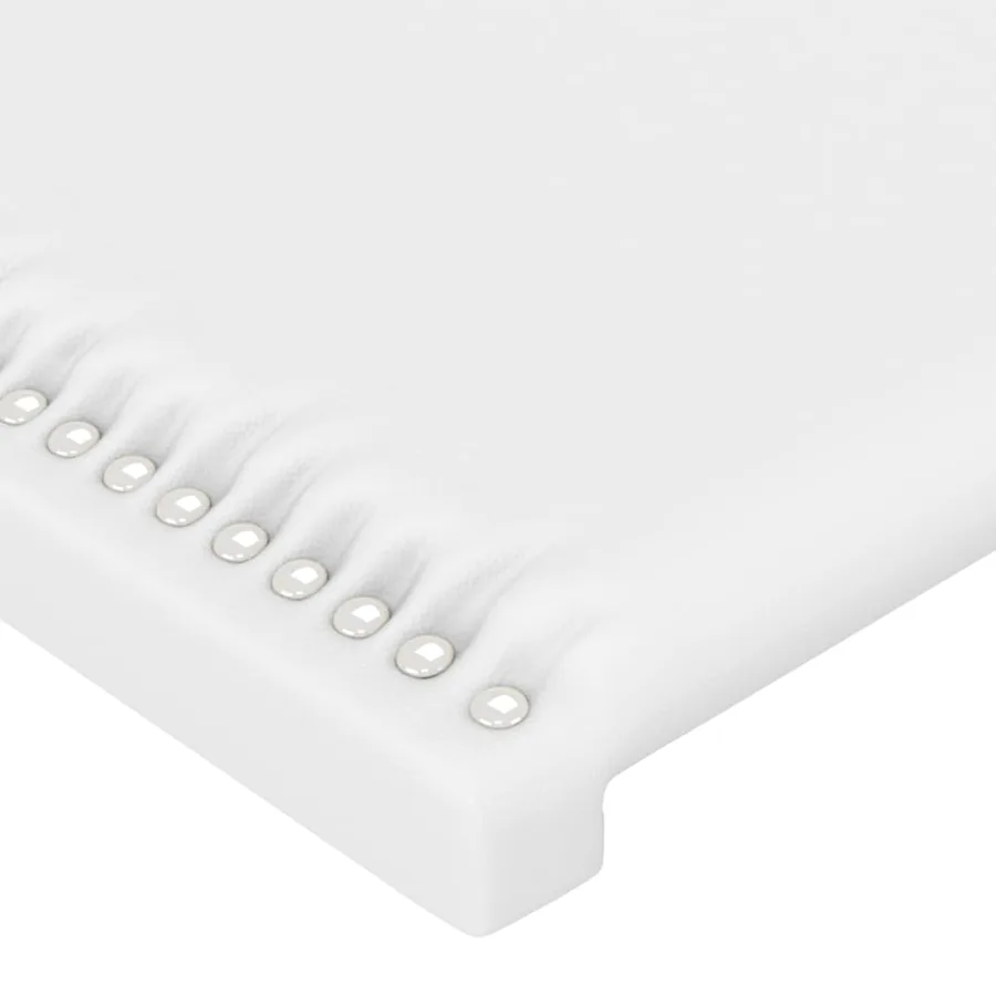 Tête de lit avec oreilles Blanc 103x16x118/128 cm Similicuir - 5