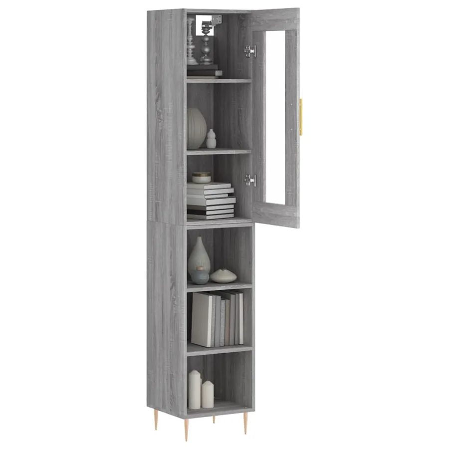 Buffet haut Sonoma gris 34,5x34x180 cm Bois d'ingénierie - 3