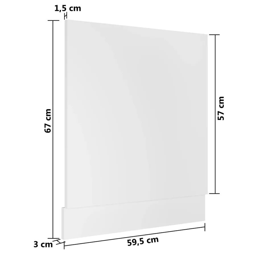 Panneau de lave-vaisselle "Lyon" Blanc 59,5 x 3 x 67 cm Bois d'ingénierie - 6
