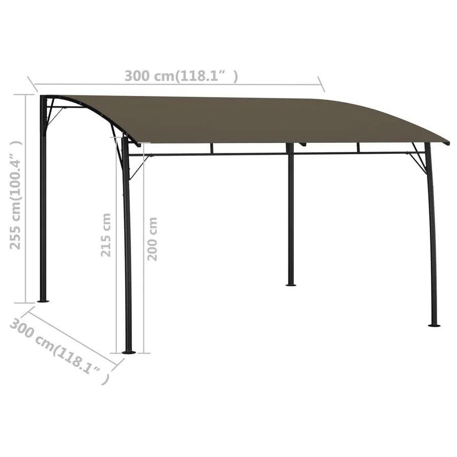 Auvents parasols 3 x 3 x 2,55 m Taupe - 6