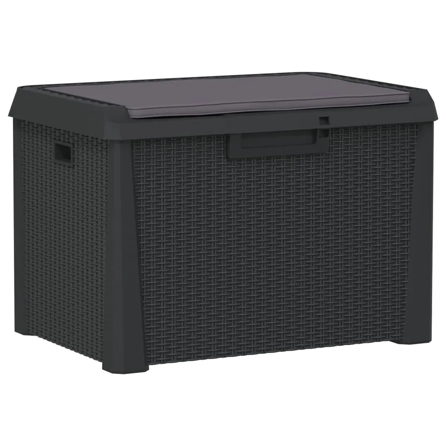 Boîte de rangement jardin coussin de siège anthracite 125 L PP - 2