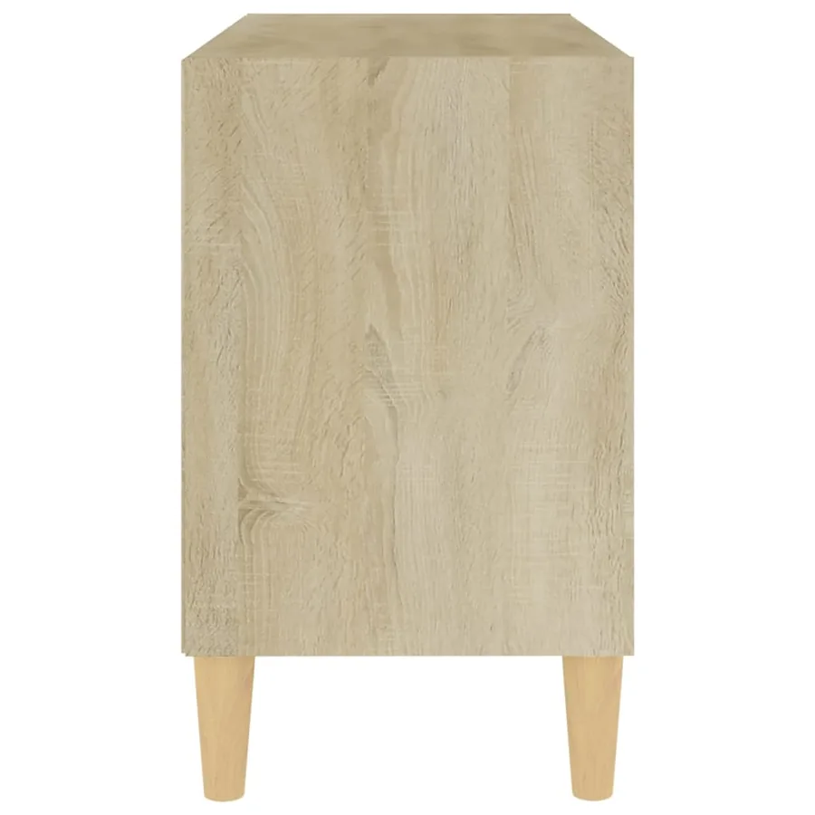 Meuble TV avec pieds en bois massif Chêne sonoma 69,5x30x50 cm - 4