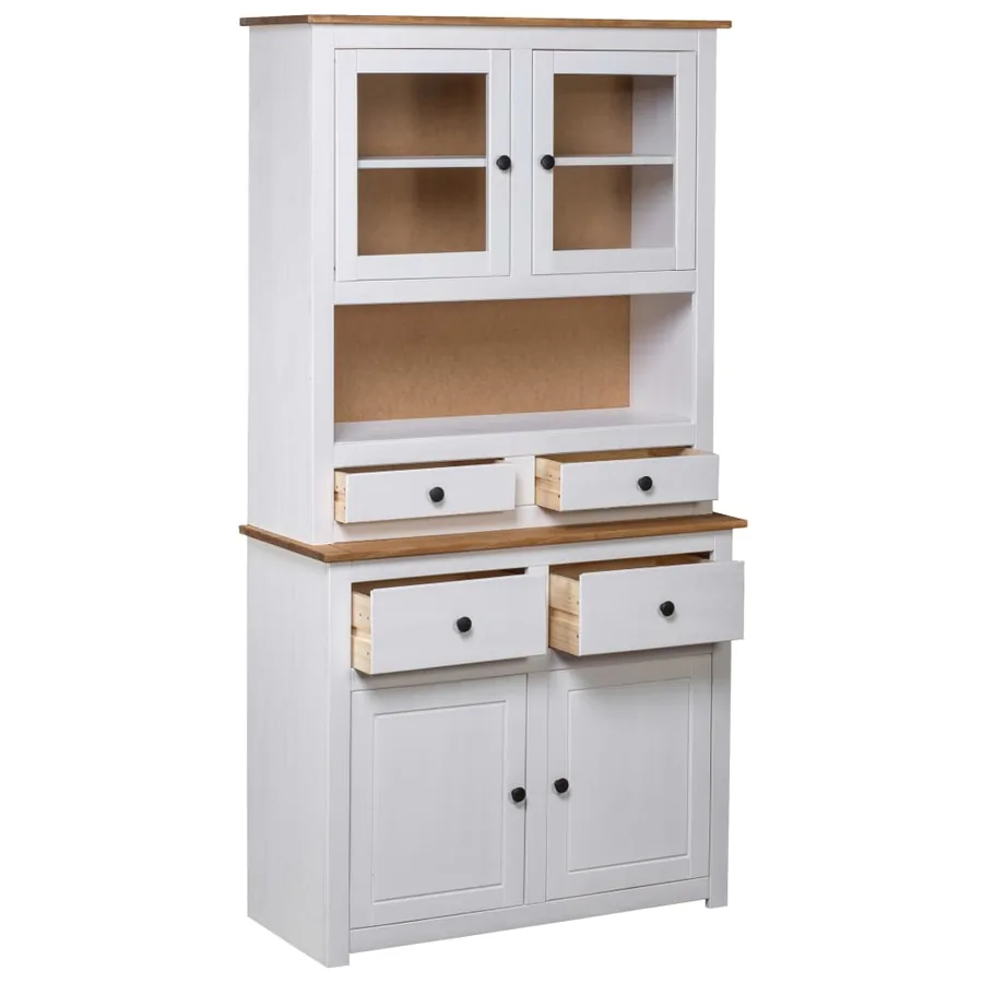 Buffet haut Blanc 93x40,5x180 cm Pin Gamme Panama - 2