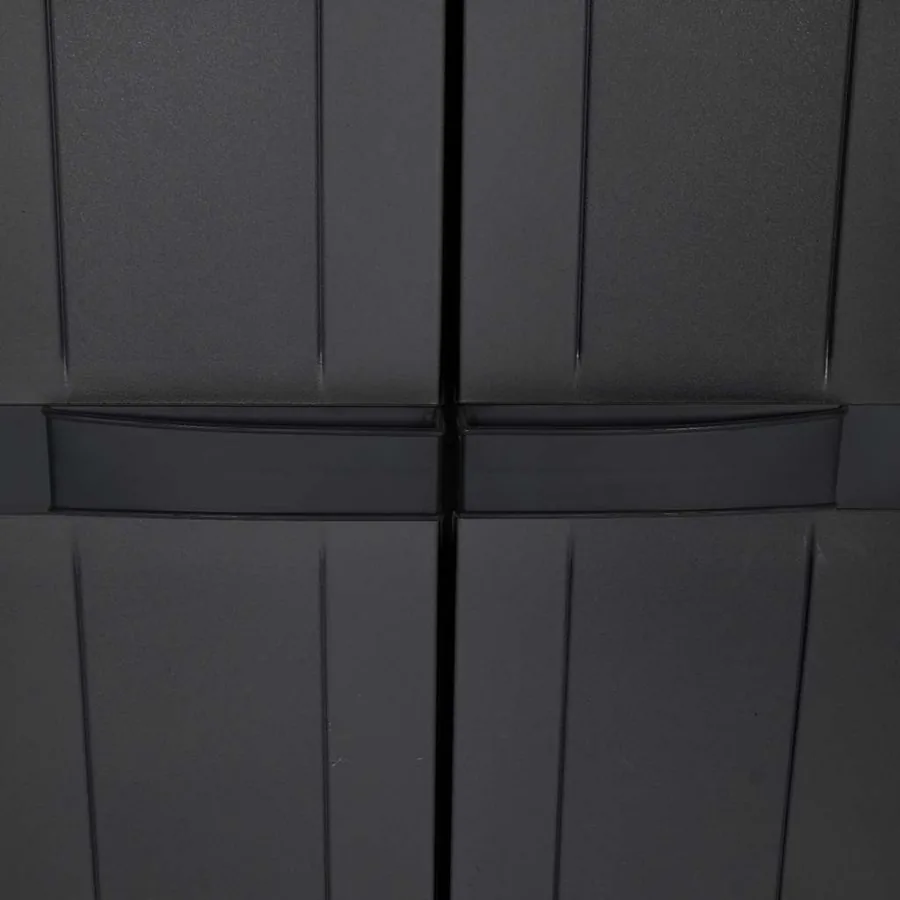 Armoire de rangement d'extérieur noir 65x37x165 cm PP - 10