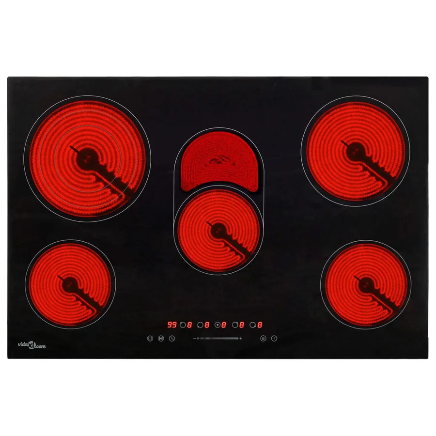 Plaque de cuisson Céramique 5 brûleurs Contrôle tactile 8500 W - 2