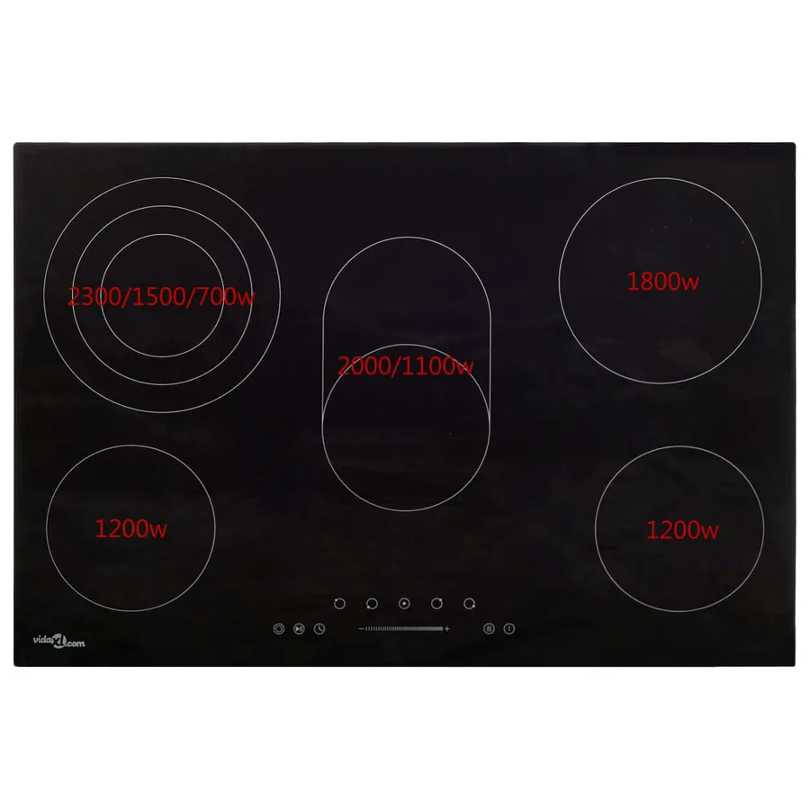 Plaque de cuisson Céramique 5 brûleurs Contrôle tactile 8500 W - 4