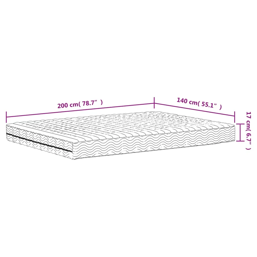Matelas en mousse blanc 140x200 cm dureté H2 H3 - 9