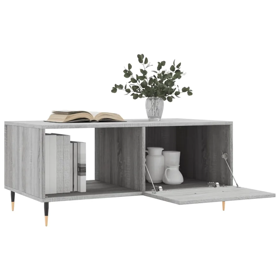 Table basse sonoma gris 90x50x40 cm bois d'ingénierie - 4