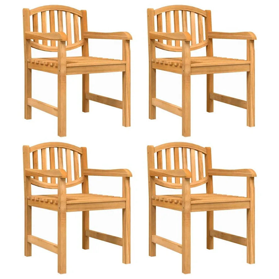 Chaises de jardin lot de 4 58x59x88 cm bois de teck solide - 2