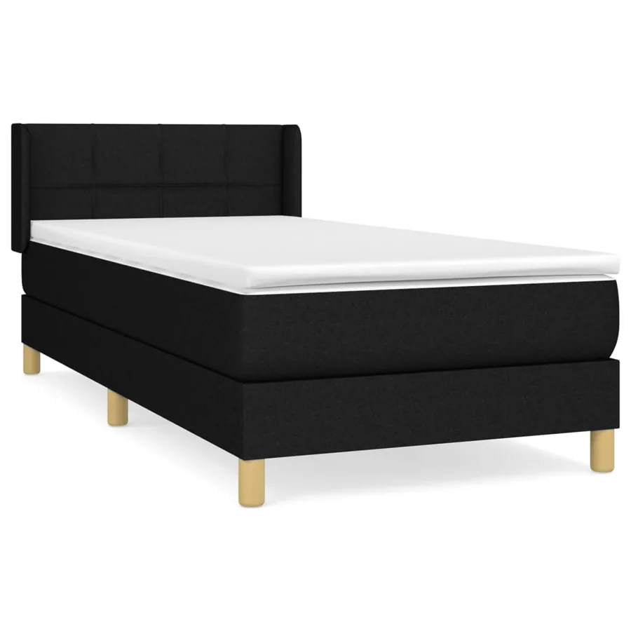 Sommier à lattes de lit avec matelas Noir 90x200 cm Tissu - 2