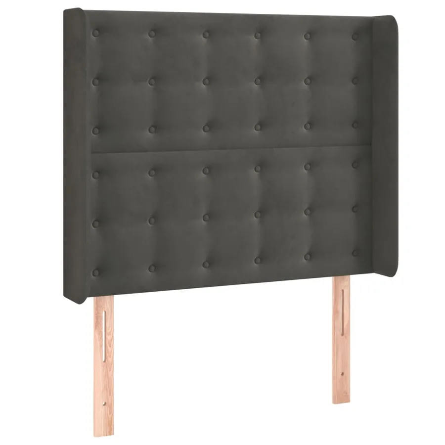 Tête de lit à LED Gris foncé 83x16x118/128 cm Velours - 3
