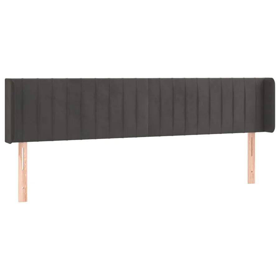 Tête de lit à LED Gris foncé 163x16x78/88 cm Velours - 3