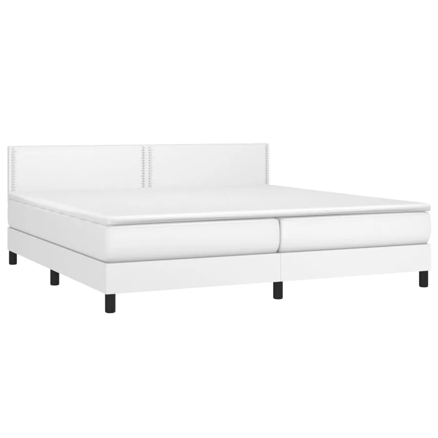 Sommier à lattes de lit avec matelas Blanc 200x200cm Similicuir - 3